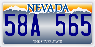 NV license plate 58A565