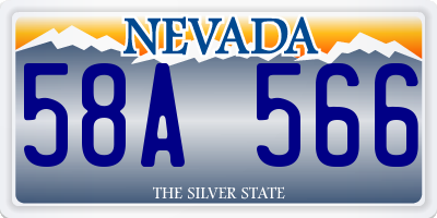 NV license plate 58A566
