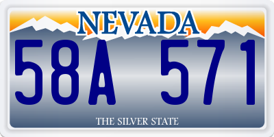 NV license plate 58A571