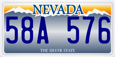 NV license plate 58A576