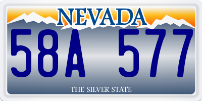 NV license plate 58A577