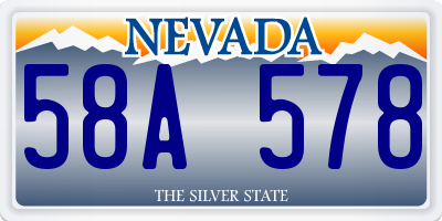 NV license plate 58A578