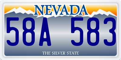 NV license plate 58A583
