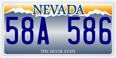 NV license plate 58A586