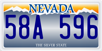 NV license plate 58A596