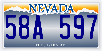 NV license plate 58A597