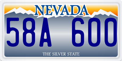 NV license plate 58A600