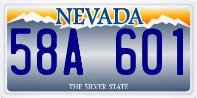 NV license plate 58A601
