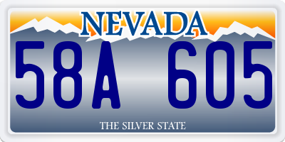 NV license plate 58A605