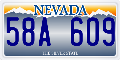 NV license plate 58A609