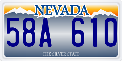 NV license plate 58A610