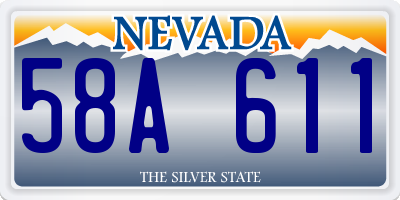 NV license plate 58A611