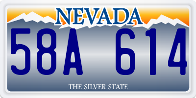 NV license plate 58A614