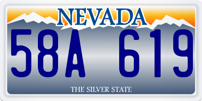 NV license plate 58A619