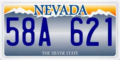 NV license plate 58A621