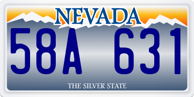 NV license plate 58A631