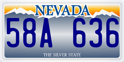 NV license plate 58A636