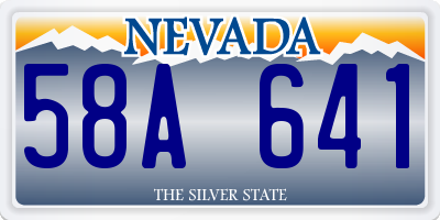 NV license plate 58A641