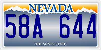 NV license plate 58A644