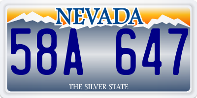 NV license plate 58A647