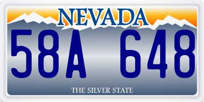 NV license plate 58A648