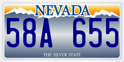 NV license plate 58A655
