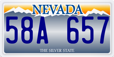 NV license plate 58A657