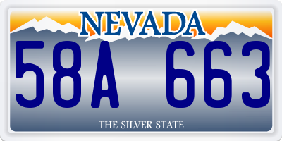 NV license plate 58A663
