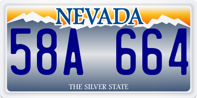 NV license plate 58A664