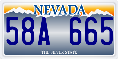 NV license plate 58A665