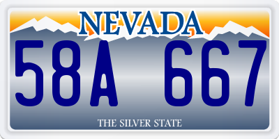 NV license plate 58A667