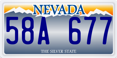 NV license plate 58A677
