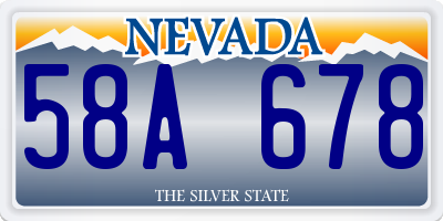 NV license plate 58A678