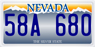 NV license plate 58A680