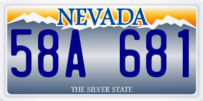 NV license plate 58A681
