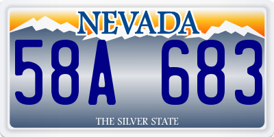 NV license plate 58A683