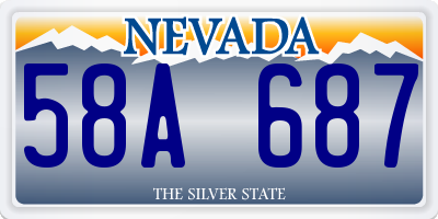 NV license plate 58A687