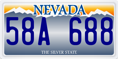 NV license plate 58A688