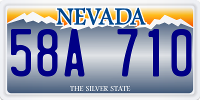 NV license plate 58A710