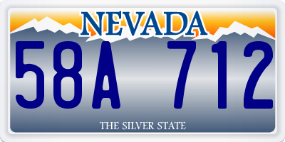 NV license plate 58A712
