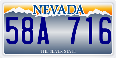 NV license plate 58A716