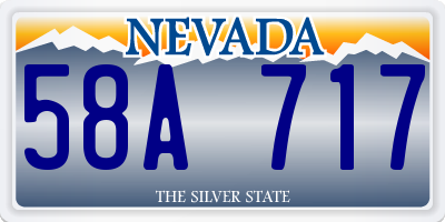 NV license plate 58A717