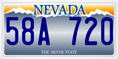 NV license plate 58A720