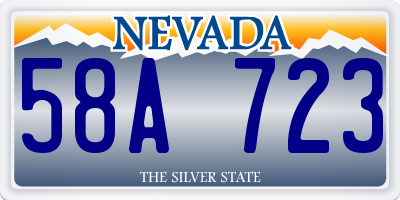 NV license plate 58A723