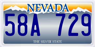 NV license plate 58A729