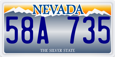 NV license plate 58A735