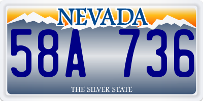 NV license plate 58A736