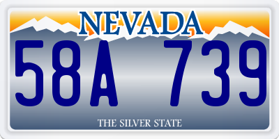 NV license plate 58A739