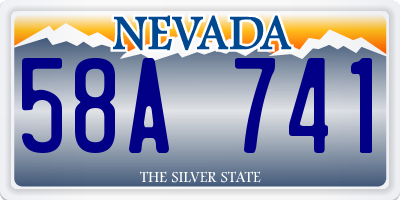 NV license plate 58A741