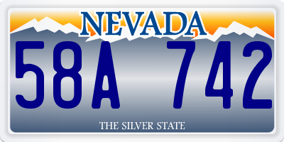 NV license plate 58A742